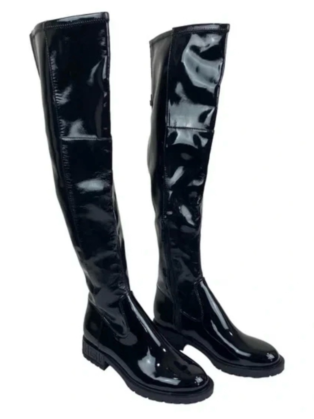 GUESS Black Patent Over-the-Knee Boots